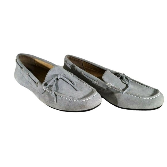 Womens Lands End Grey soft Suede Driving Shoes - Picture 4 of 8